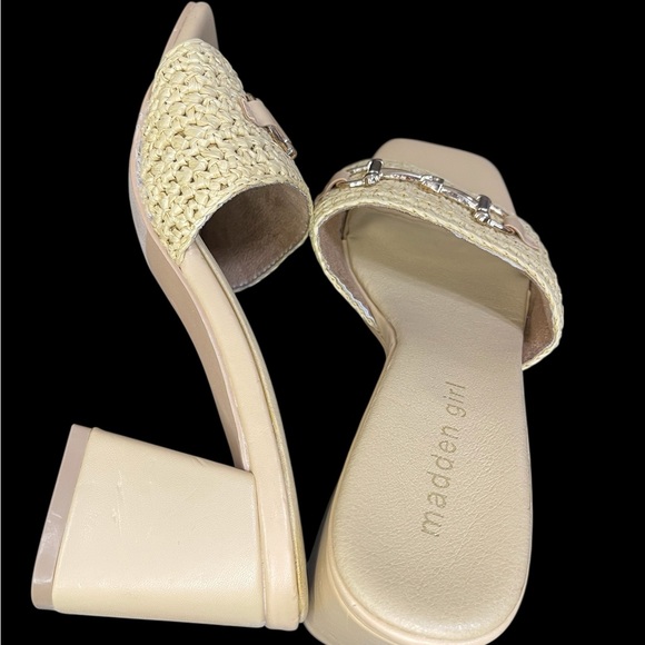 Madden Girl Tan Woven Mules‎ with Block Heel women’s Size 6.5 ✅ - Picture 8 of 8